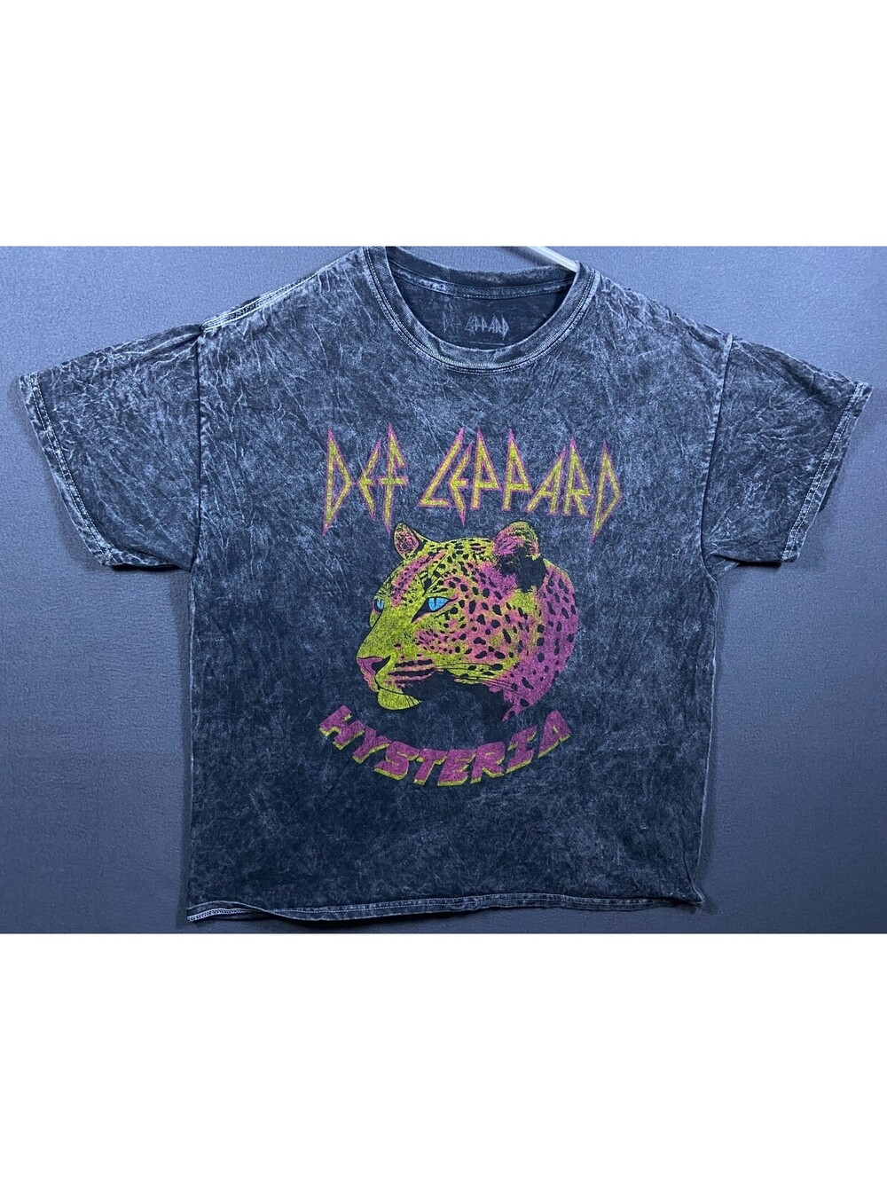 Def Leppard Hysteria Vintage Style Acid Wash Tee Shirt Size Medium Y2k 80s 90s